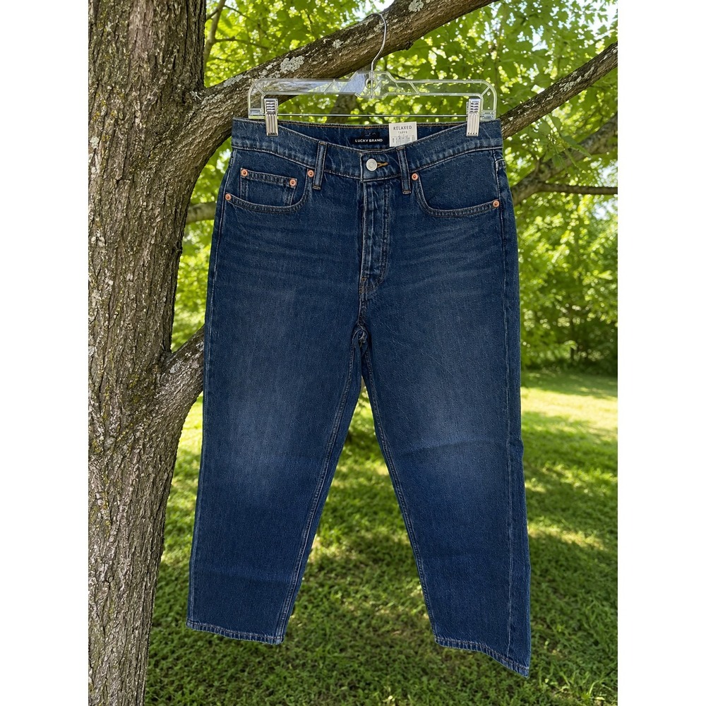 Lucky Brand Relaxed Taper Jeans Women's Size 6/28 NWT Dark Wash‎ Denim
